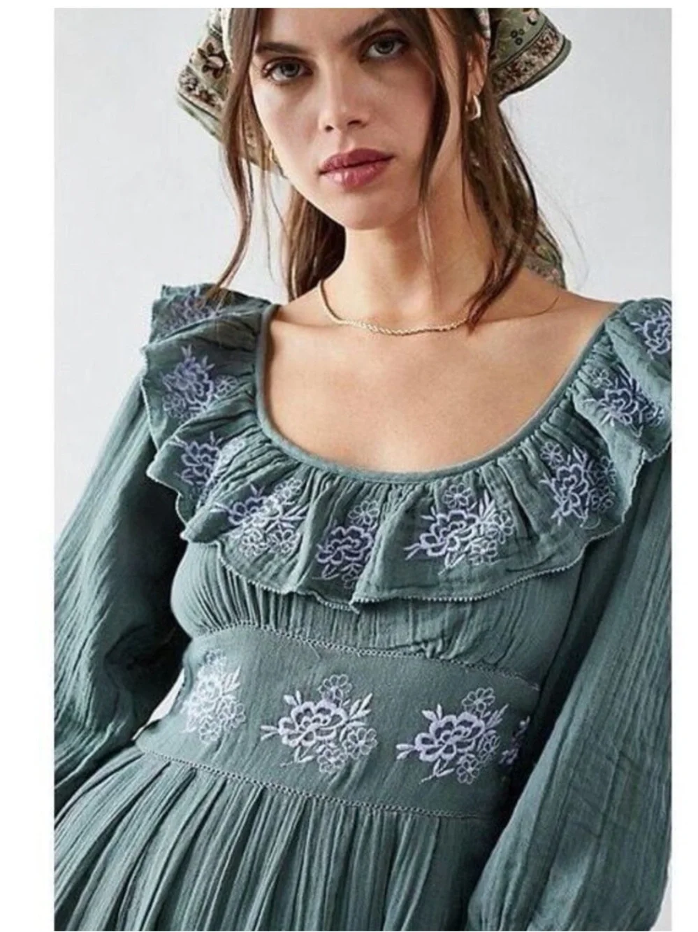 NWT Free people size M Lovers Lane maxi dress in dried pine